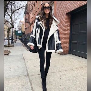 NWT Nicole Benisti Montaigne Shearling Puffer Jacket